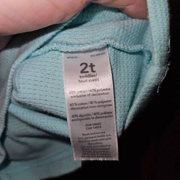 6 for $25 🎃 Carter's Blue Glittery Thermal Pajama Top Toddler Size 2T - Picture 4 of 5